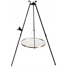  Metalni vrtni kamin - NiKmet tronožni roštilj, inox rešetka, 60 cm