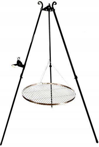 Metalni vrtni kamin - NiKmet tronožni roštilj, inox rešetka, 60 cm