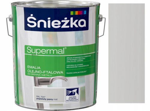 Uljno-ftalni emajl Śnieżka Supermal Grey Light 10 l