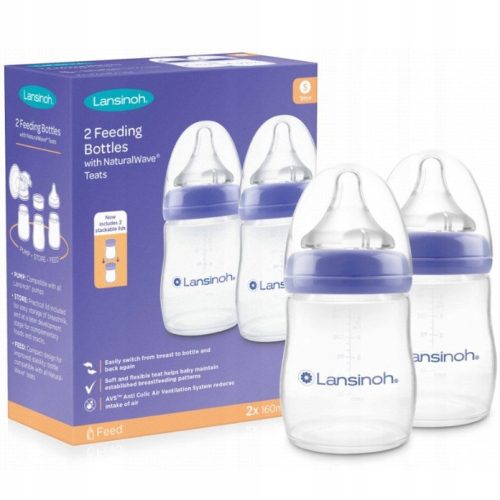 Lansinoh Duo Pack bočica za hranjenje 2x160ml + 2x duda Slow Flow
