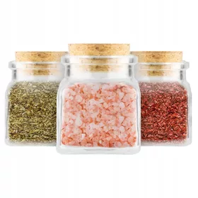12X SET STAKLENIH POSUDA ZA ZAČINE 120ML SA ČEPOM