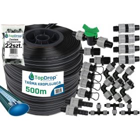    KAPAJUĆA TRAKA ZA CIJEVOVOD ZA NAVODNJAVANJE KAP 500m + PRIKLJUČCI 22kom