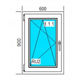 PROZOR PVC 600x900 Ru Bijeli Lijev