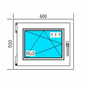 PVC PROZORI 600x500 RU BIJELI DES DESNO