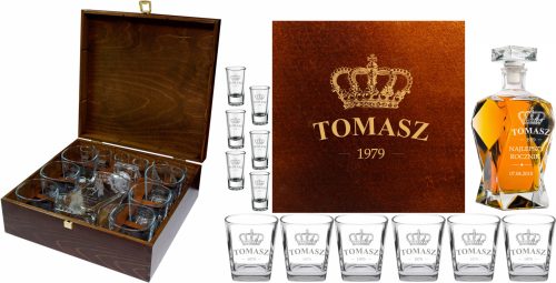 Set za viski s gravurom na bokalu, čaši, čaši, 0,75 l