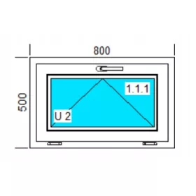 PROZOR PVC 800x500 U BIJELI