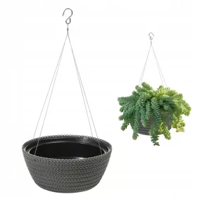    Grando teglica za cvijeće 30 cm x 30 x 14 cm, promjer 30 cm, crna plastika
