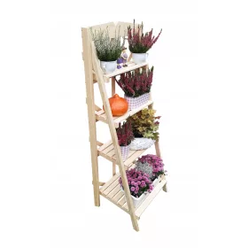 Stalak za cvijeće od prirodnog drva 137 x 54 x 42 cm