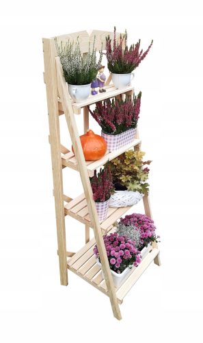Stalak za cvijeće od prirodnog drva 137 x 54 x 42 cm