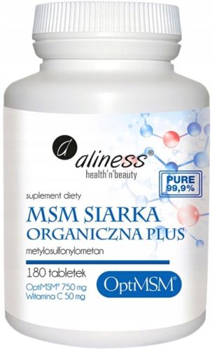 Aliness MSM Organiczno Plus 180 tableta - Podrška za zdravu kožu i zglobove