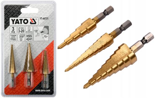 YATO SET WIERTEŁA 3-KONUSNI KOMPLET