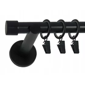 Karniša jednostruka crna moderna 19 mm 120 cm