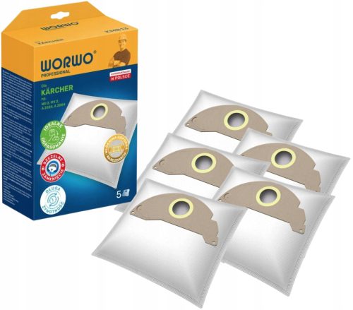 5X WORKO VREĆICA ZA USISIVAČ KARCHER MV 2 A 2054 A 2004 WD 2.200 WORWO KMB13