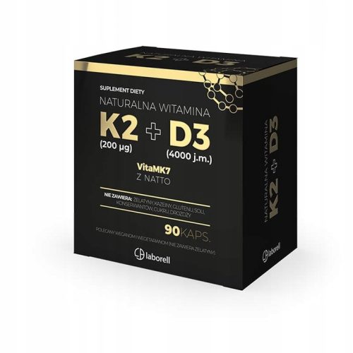 Laborell Vitamin K2 MK-7 200 µg + D3 4000 IU - Dodatak prehrani za zdravlje kostiju i imunitet