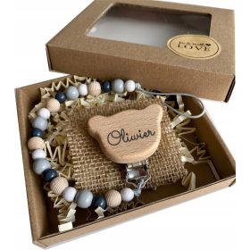 Držač za dudu s uzorcima, personalizirani drveni dodatak