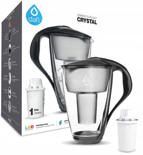 Dafi Kristalni filter vrč s LED svjetlom, 2 l, crni