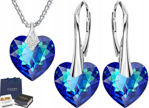 Srebrni komplet nakita Magic Hearts Swarovski srca, srebro 925