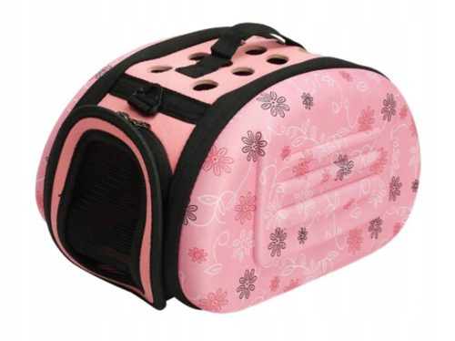 Roza transportni kavez za male ljubimce 35 cm x 22 cm x 20 cm