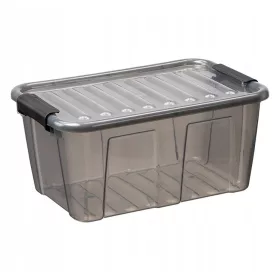 Kutija s poklopcem nijanse sive i srebrne, prozirna