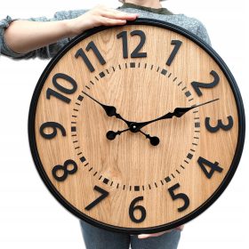 ModernClock zidni sat, crni, nijanse smeđe, 49cm