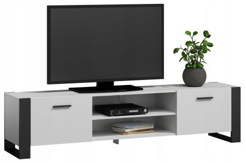 ALBA moderni TV stalak, 185 cm, komoda, bijela i crna