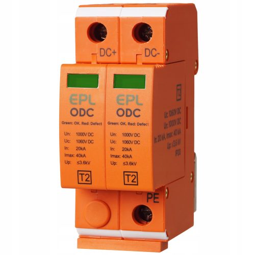 Ograničavač prenapona za fotovoltaičke instalacije 1000V DC 2P T2