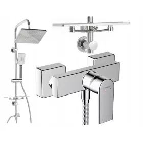   Invena Nyks vidljivi tuš set + Hansgrohe Vernis Shape kromirana slavina za tuš