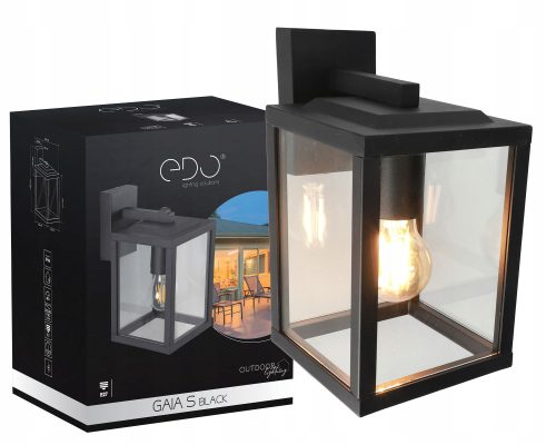 Ogrodna zidna svjetiljka GAIA S Black IP44 E27, crna EDO777370 EDO Garden Line