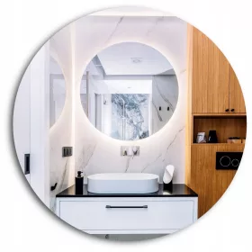  Okruglo ogledalo s kružnim osvjetljenjem LED 110 cm RIAU