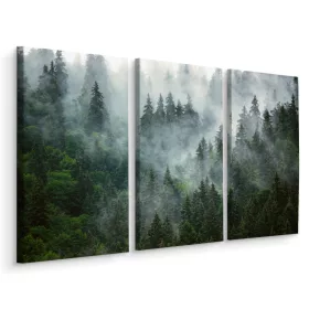  TRYPTIC slika Šuma u magli Drveće Priroda 3D 120x80