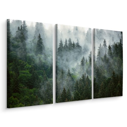  TRYPTIC slika Šuma u magli Drveće Priroda 3D 120x80