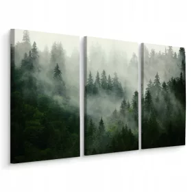 Triptih Slika Šuma u Magli 3D Dekor 120x80