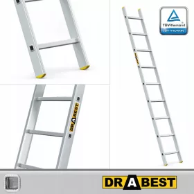 Drabest ljestve 3,46 m aluminijske 1 x 9 do 150 kg