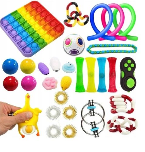 VELIKI SET IGRAČAKA ZA SMIRIVANJE STRESA FIDGET POP IT