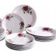 Porculanski set za jelo 'IWONA' CHODZIEŻ B826 6/18 bordo ružičasti porculan