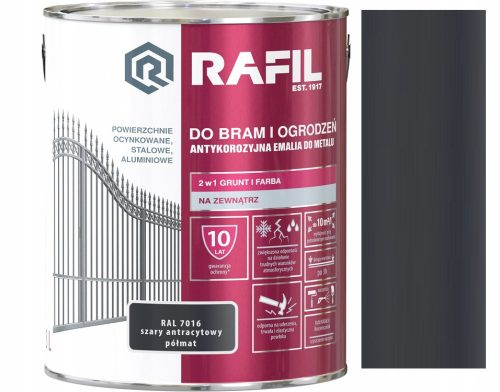 RAFIL EMALJA ZA METAL SIVA ANTRACIT POLUMAT 3L