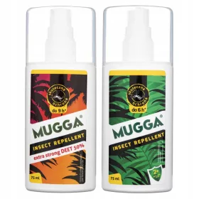    Mugga sprej protiv insekata 75 ml 104 g + Mugga Extra Strong repelent za insekte 50% DEET 75 ml