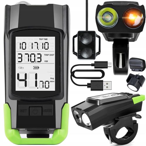  PRO-SPORT 3u1 BIKE COMPUTER rasvjeta za bicikl 800 lm baterija