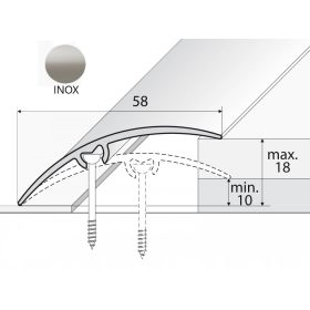 Lajsna za prag A75 58mm INOX 93cm