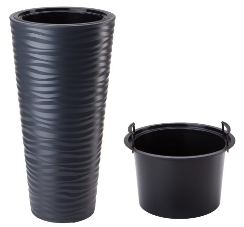  Form-Plastični lonac za cvijeće 35 cm x 35 x 68,5 cm promjer 35 cm plastične nijanse sive i srebrne