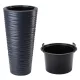  Form-Plastični lonac za cvijeće 35 cm x 35 x 68,5 cm promjer 35 cm plastične nijanse sive i srebrne