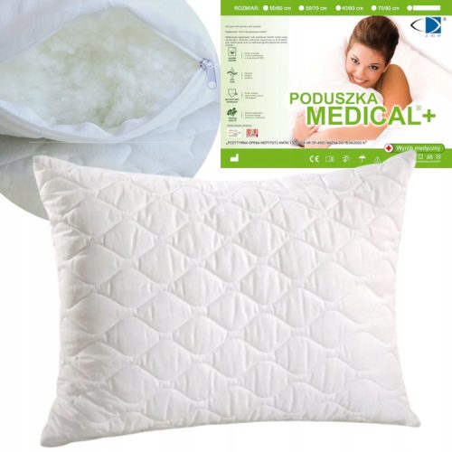 Medicinski jastuk za spavanje AMW, bijeli, 70x80 cm sa patentnim zatvaračem, antialergijski zamek AMW