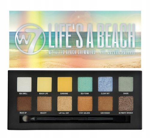 Paleta sjenila W7 Life's a Beach s 12 metalik sjena