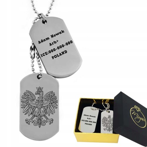 Dvostruki muški lančić s personaliziranim grawerom od nehrđajućeg čelika
