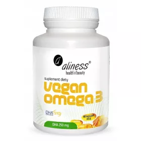   Aliness Vegan Omega-3 DHA 250 mg - 60 veganskih kapsula bogatih omega-3 kiselinama