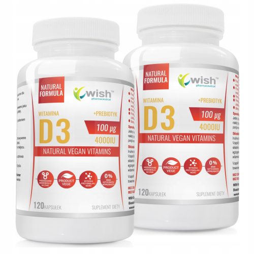Witamina D3 4000IU 100µg + Prebiotyk - VegeWish Pharmaceutical