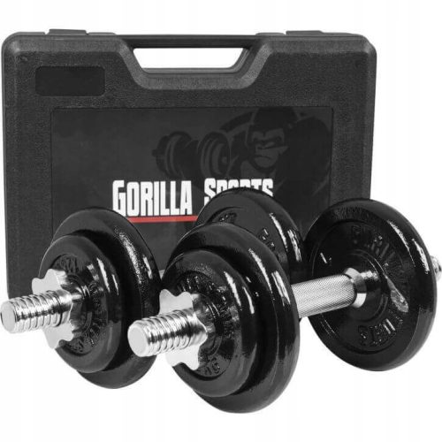  Gorilla Sports podesive bučice od lijevanog željeza 2x 10 kg