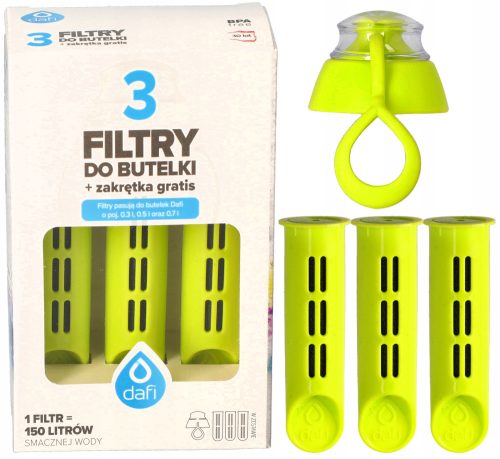 Dafi filter za bocu Soft Solid, limeta zelena, klik, 3 kom.