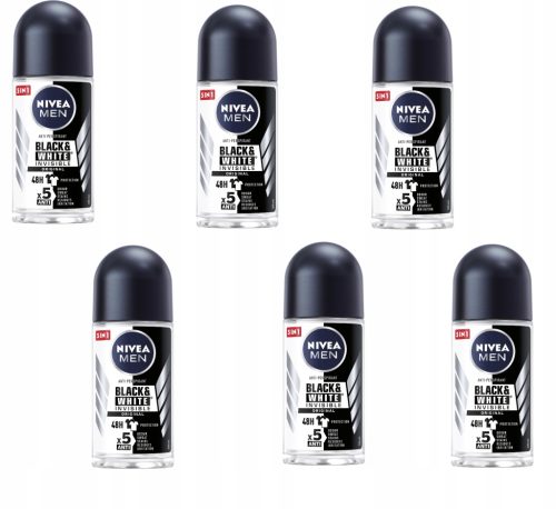  NIVEA MEN Black White muški antiperspirant 6 kom.