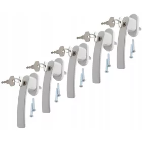 Bijela Aluminijska Ručica za Prozore s Ključem - Set od 5